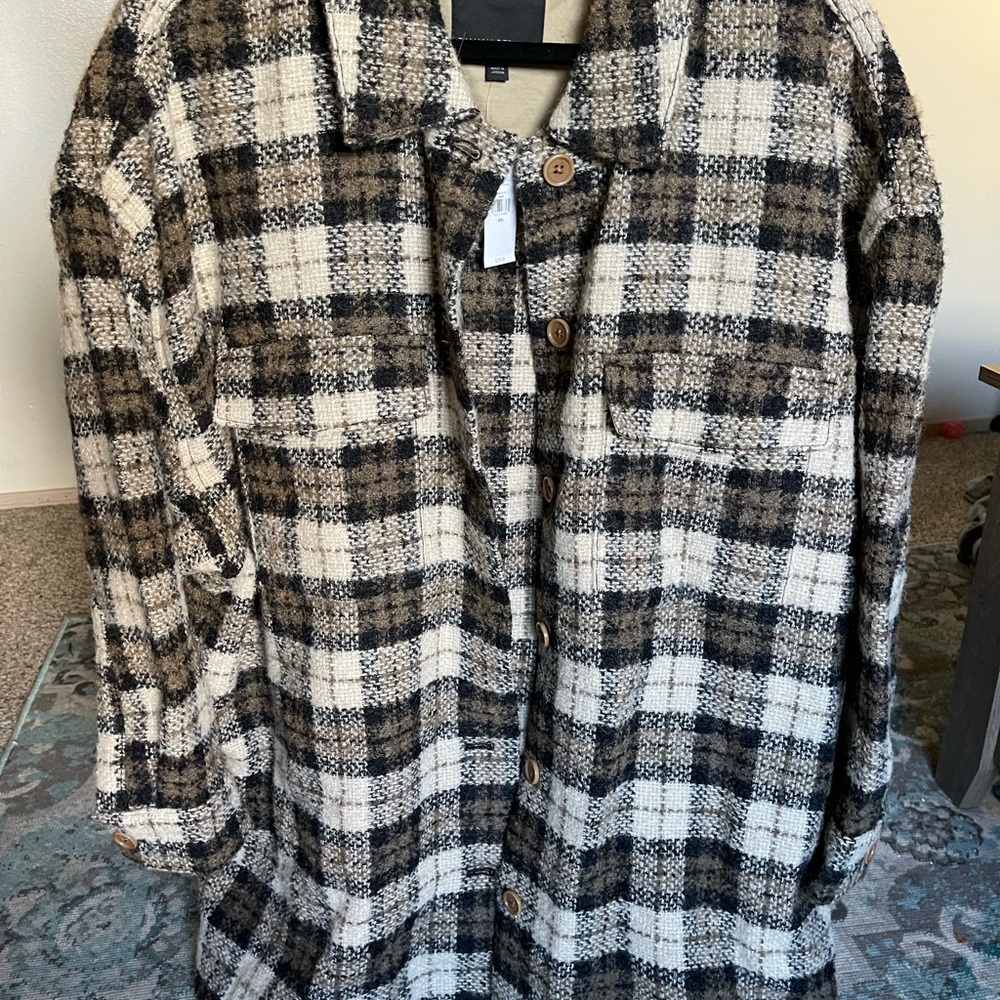 NWT Banana Republic oversized Italian boucle shirt jacket